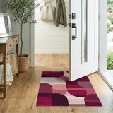Modern Red Abstract Area Rug