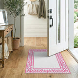 Pink Heritage Tribal Border Area Rug