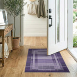 Purple Purple Geometric Grid Modern Area Rug