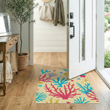 Vibrant Coral Reef Coastal Area Rug