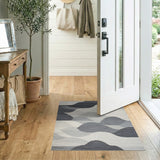 Geometric Grey Mountain Peaks Area Rug