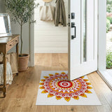 Vibrant Yellow Red Mandala Area Rug