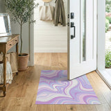 Purple Purple Marble Swirl Abstract Area Rug