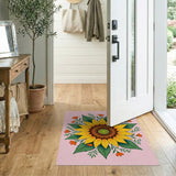 Multi-color and Patterns Radiant Sunflower Mandala Area Rug