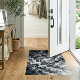 Stellar Nebula Swirl Black White Area Rug