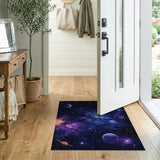 Washable Deep Space Galaxy Rug Low Pile Non-Slip Celestial Area Rug