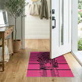 Bold Pink Tiger Face Area Rug