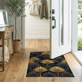 Art Deco Gold Palm Fan Area Rug