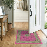 Opulent Pink Persian Floral Area Rug
