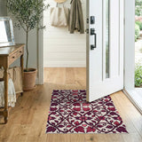 Pink Floral Vine Heart Area Rug