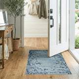 Teal Cherry Blossom Branch Area Rug