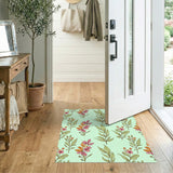 Vintage Floral Green Area Rug