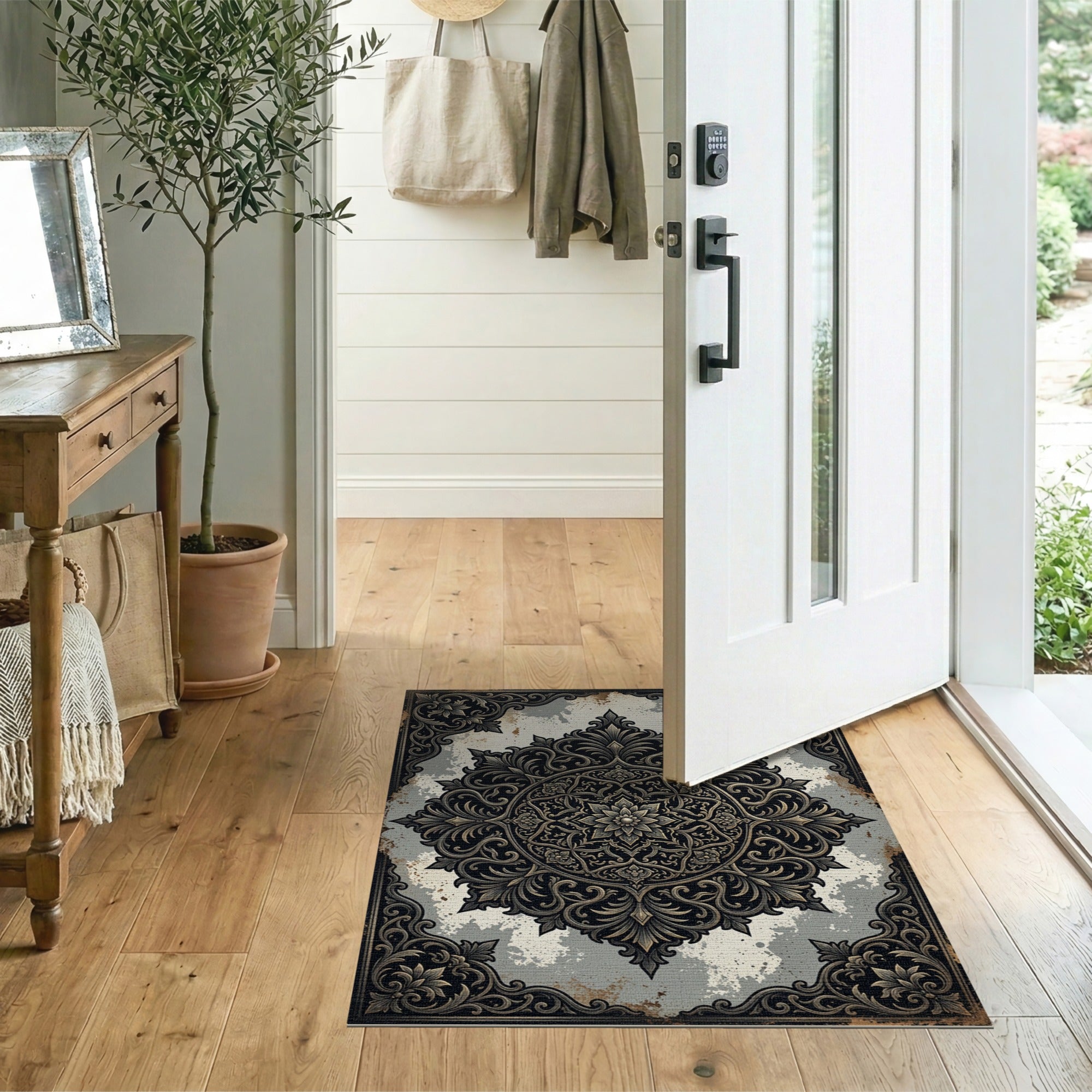 Ornate Mandala Distressed Vintage Area Rug