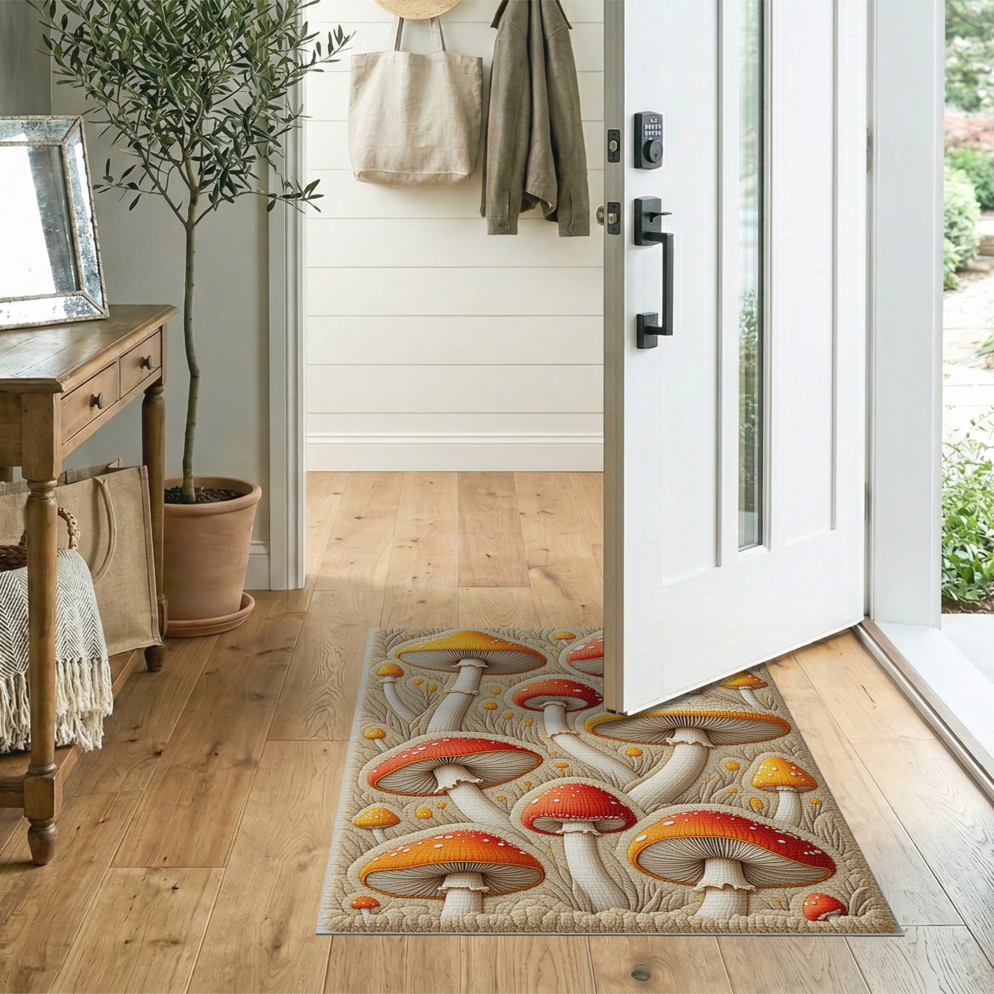 Vibrant Mushroom Cluster Area Rug