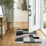 Grey Geometric Modern Modern Geometric Abstract Grey Area Rug