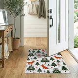 Festive Forest Animals Christmas Pattern Rug