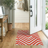 Geometric Modern Red Bold Red Chevron Zigzag Area Rug