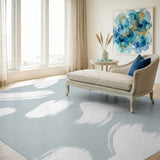 Grey Abstract Brushstroke Washable Area Rug