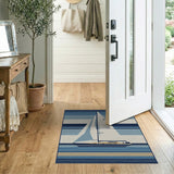 Striped Sailboat Nautical Area Rug