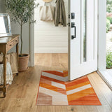 Terracotta Zigzag Geometric Area Rug