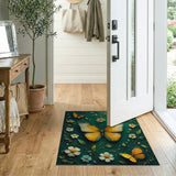 Vibrant Butterfly Meadow Floral Area Rug