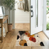 Distressed Abstract Brown Area Rug