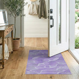 Purple Abstract Fish Silhouette Area Rug