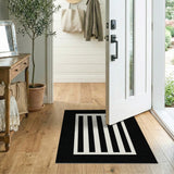 Bold Vertical Stripe Geometric Modern Bold Black White Vertical Stripe Area Rug