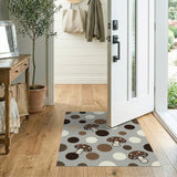 Whimsical Mushroom Polka Dot Grey Area Rug