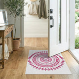Geometric Modern Pink Vibrant Pink Mandala Geometric Area Rug
