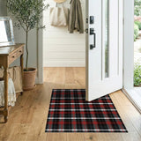 Red Black Tartan Plaid Area Rug