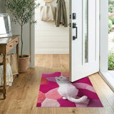 Vibrant Pink Bubble Abstract Shag Area Rug