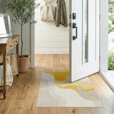 Yellow Abstract Wave Area Rug