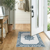 Ornate Blue Mandala Persian Area Rug