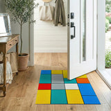 Bold Geometric Color Block Area Rug