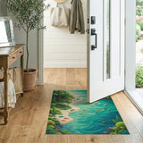 Serene Forest River Koi Fish Area Rug