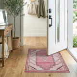 Pink Vibrant Pink Southwestern Geometric Area Rug