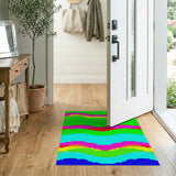 Vibrant Multi-Color Wavy Geometric Area Rug