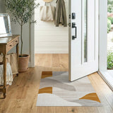 Abstract Wavy Beige Neutral Beige and Neutral Area Rug