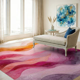 Multi-color and Patterns Abstract Layered Waves Area Rug