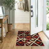 Ornate Red Heart Trellis Area Rug