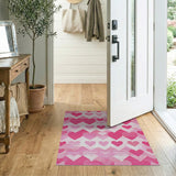 Pink Ombre Hearts Geometric Area Rug