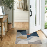 Modern Geometric Wave Abstract Area Rug