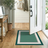 Deep Teal Green Abstract Area Rug