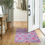 Lush Pink Purple Peony Floral Area Rug