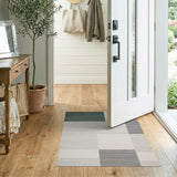 Green and Grey Geometric Modern Area Rug