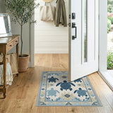 Blue and Teal Navy Sea Turtle Coastal Area Rug