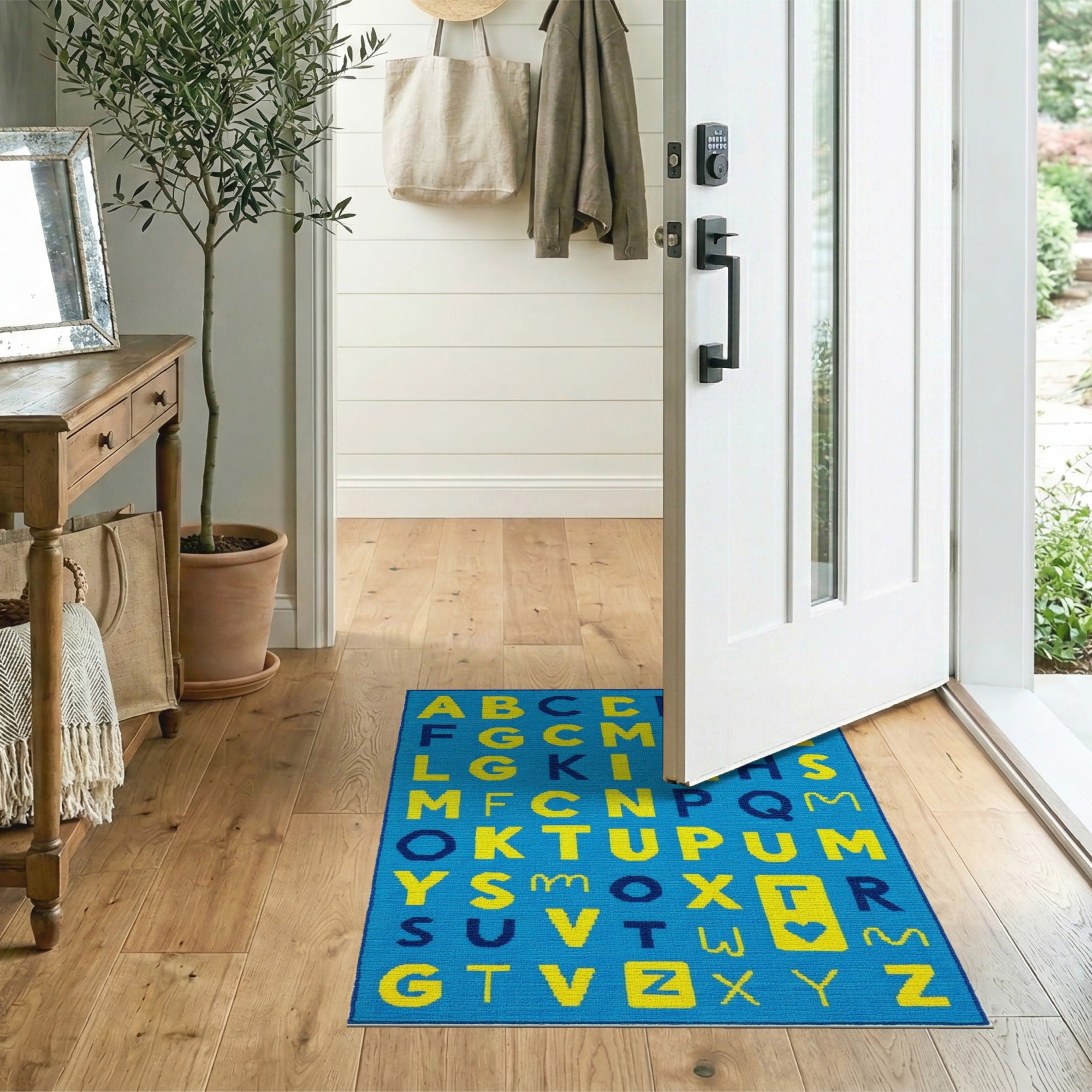 Kids Cartoon Vibrant ABC Alphabet Kids Learning Rug