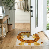 Adorable Cartoon Lion Yellow Area Rug