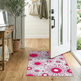 Vibrant Pink Starburst Area Rug